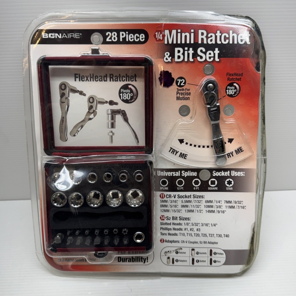 Bonaire 28 Pieces Mini Ratchet And Bit Set